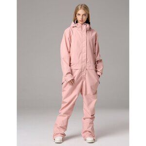 Searipe One Piece Pink Ski Snowboard Suits Winter Jumpsuit Snowsuit Large